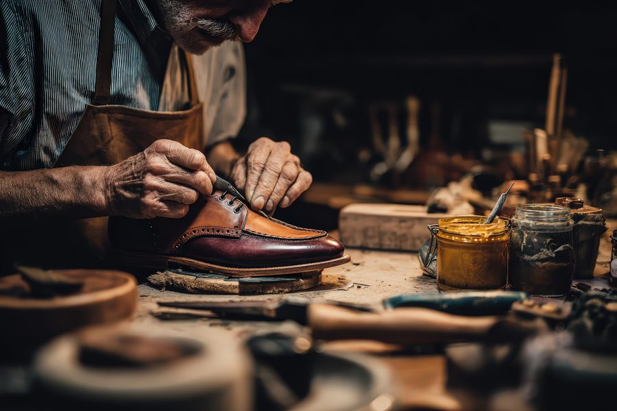 Cobbler at work — the bench that started it all, Lenox Square